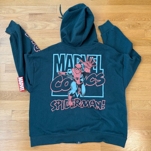 Marvel Spider-Man Kids boys zip up hoodie sweatshirt size medium - Picture 9 of 12
